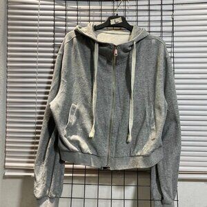 Cozy Gray Zip Up Hoodie Jacket